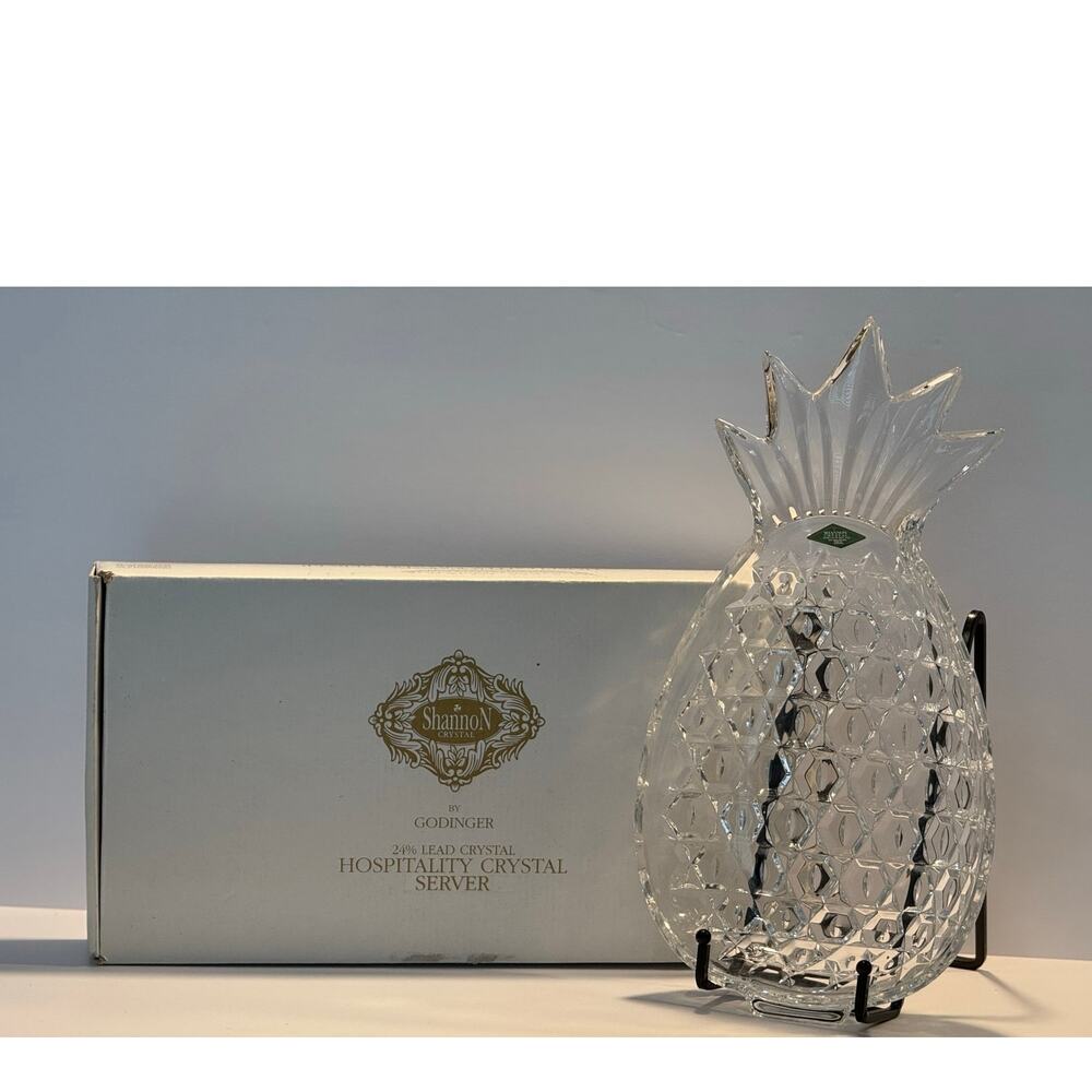 Vintage Godinger Crystal Server Pineapple by Shannon Crystal Style 15558